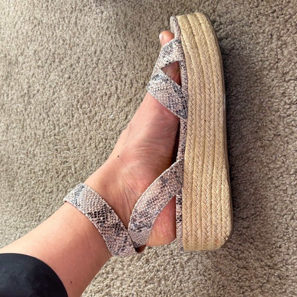Chinese Laundry Snakeskin Espadrille Sandals
